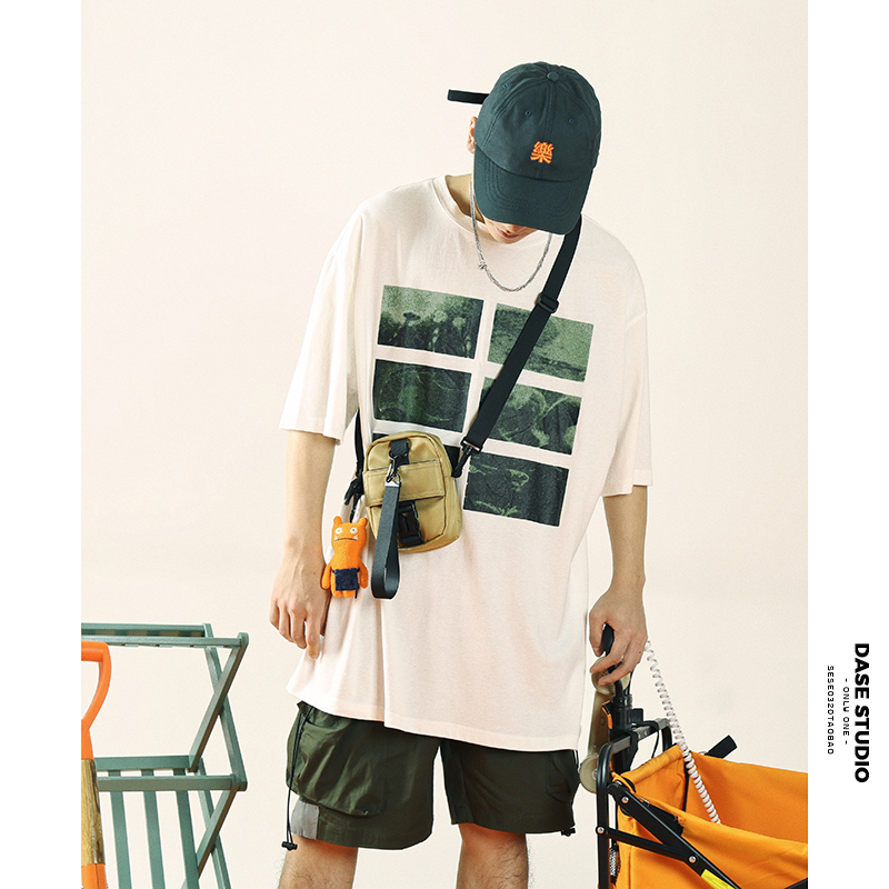 les hommes de l'été, la robe chemisier en 2019 nouvelle marée de la marque de vêtements tendance pour les amateurs de t-shirt loose impression décontracté à manches courtes t-shirt les hommes de l'été, la robe chemisier en 2019 nouvelle marée de la marque de vêtements tendance pour les amateurs de t-shirt loose impression décontracté à manches courtes t-shirt