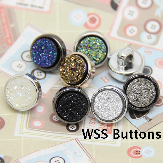 Button Specializes in Black Silver Drill Buckle Cufflink Cardigan Buckle Decorative Buckle Children's Clothing Buckle 11.5mm