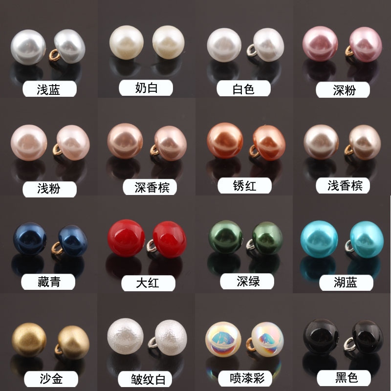 Pearl Shirt Button High-Grade Color Cheongsam Decoration Button Silk Shirt Shirt Dress Clothes Cardigan Buckle