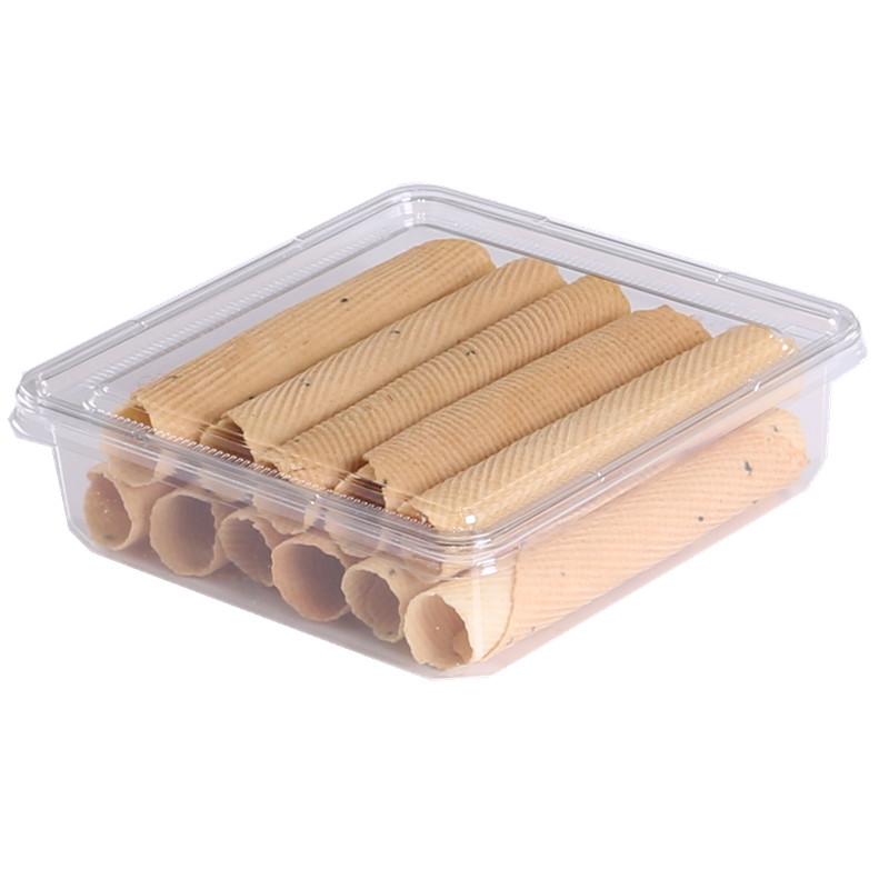 Disposable Food Packaging Box Plastic Pastry to-Go Box Sealed Bread Box Transparent Snack Twist Walnut Sweet Cake Box