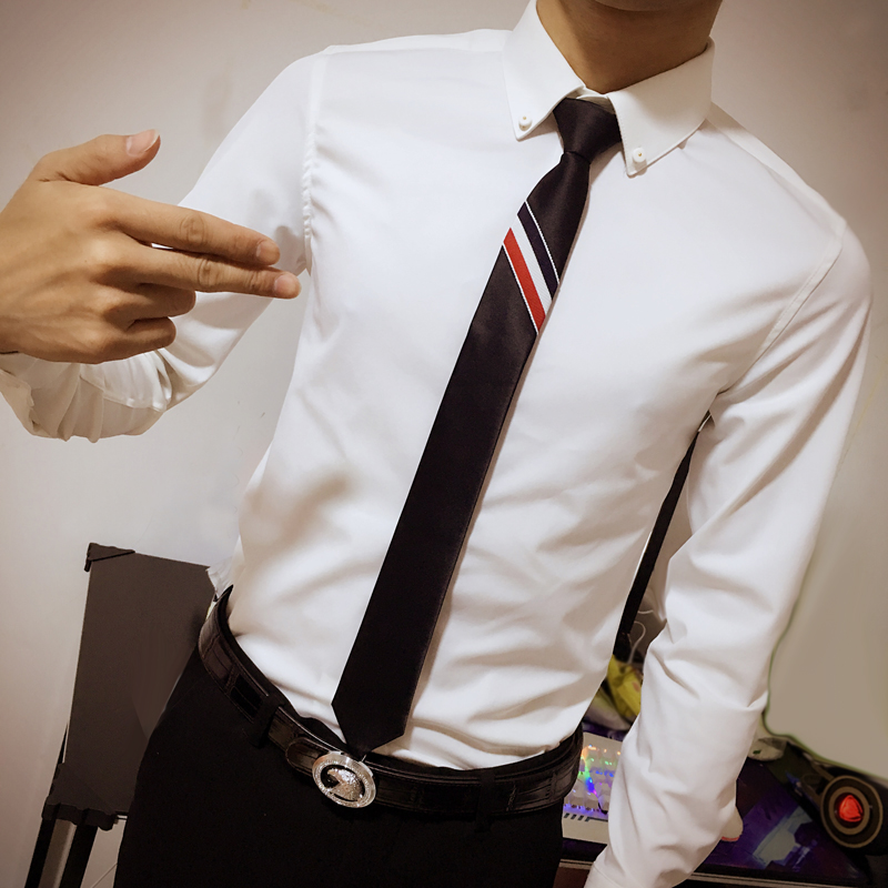 潮男士韓版5cm窄版懶人拉鏈領帶夜店男正裝商務權志龍同款TB領帶