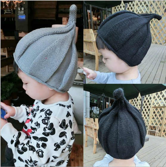 兒童帽子秋鼕季嬰兒針織帽寶寶保暖帽女童套頭帽巫師帽男童帽子潮