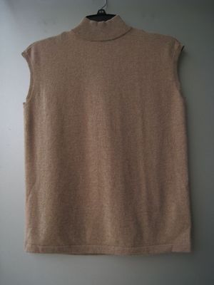 美国品牌 MNG 女装高领羊绒无袖套头毛衣 背心 手感软糯