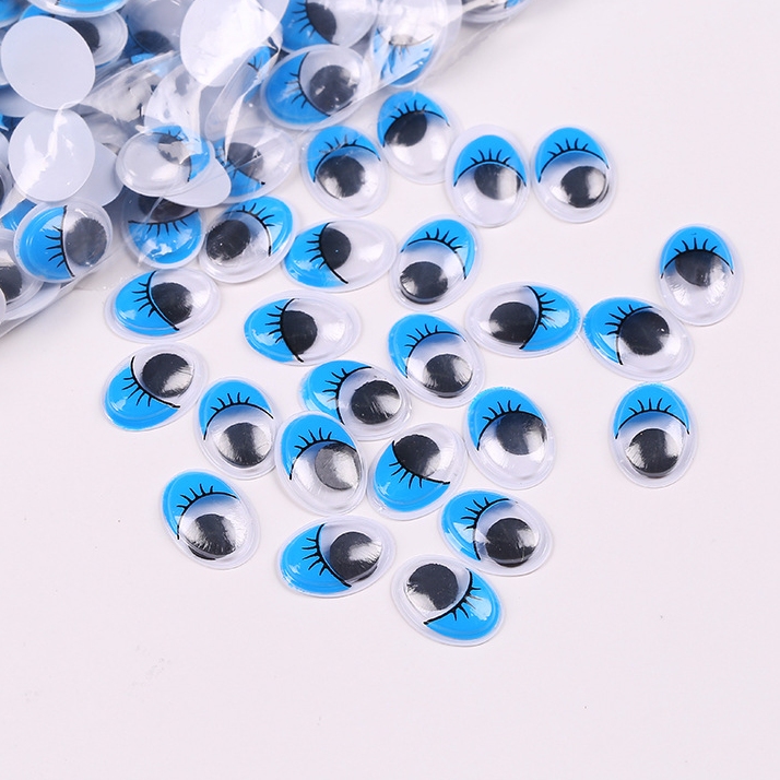 flat color eyelashes movable eyes oval handmade doll accessories eye beads doll diy eye stickers with adhesive