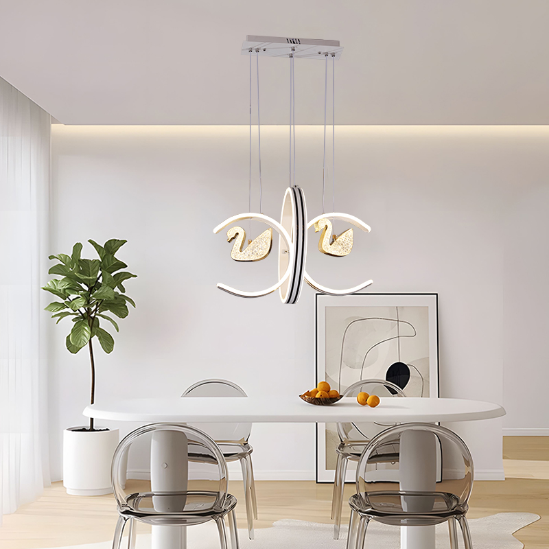 Modern Minimalist Style Dining-Room Lamp 2023 New Chandelier White Stair Lights Three Lights Bedroom Light Lamp in the Living Room Le