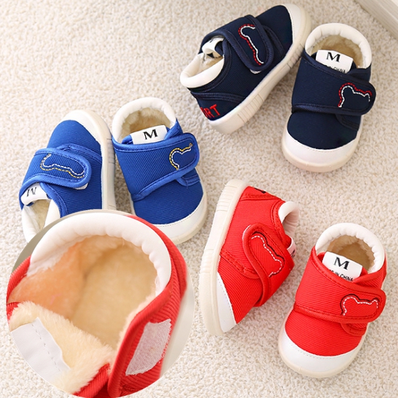 嬰兒軟底加絨學步鞋女寶寶鞋子0-1-3歲秋鼕2保暖男童棉鞋機能鞋厚