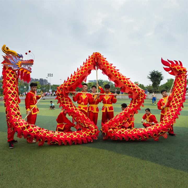 business activity with 9 section 1 bead props props dragon lantern lion dragon dance lion dance gold dragon lighting dragon stage way