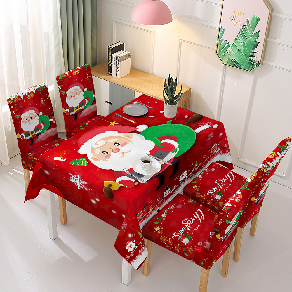 cistmas tablecloth chair cover decorative estic one-piece chair cover absorbent tablecloth customizable pattern retro table cloth