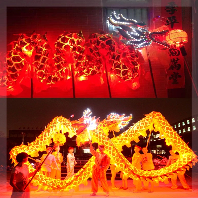 light special costume play prop 13 festival custom luminous dragon silks and satins chronology of beads dragon lantern WuLongDeng dragon lantern lamp