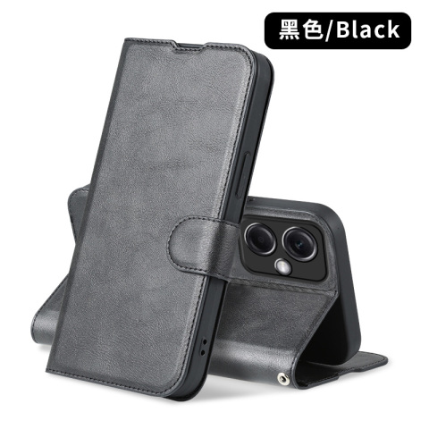 Black — Wallets Folio Flip Magnetic Synthetic Leather Card Holder Folding Stand Business Style Note 12, Note 12 Pro, Note 12