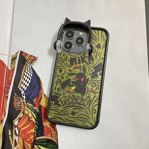 Pikachu Pokémon 3D Headphones 14, 13, 12, 11 iPhone Case