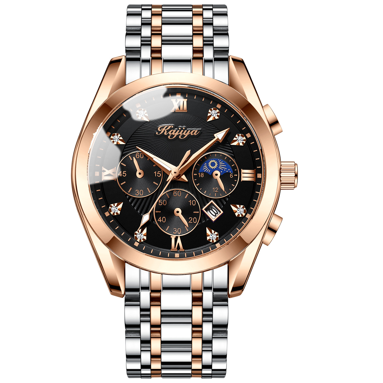 Men's Chronograph Watch Automatic Business Waterproof Timepiece_voghion.com