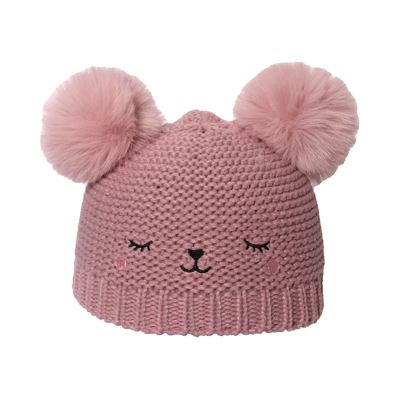 Hat for Women Autumn and Winter Wild New Knitted Face-Looking Cute Riding Simple Fashionable Warm Pure Color Thickened Fleece-lined
