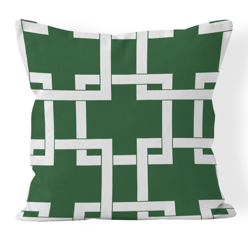 Nordic Light Green Refreshing Plant Geometric Pillow Car and Sofa Bedroom Ornament Pillow Short Plush Printed Cushion
