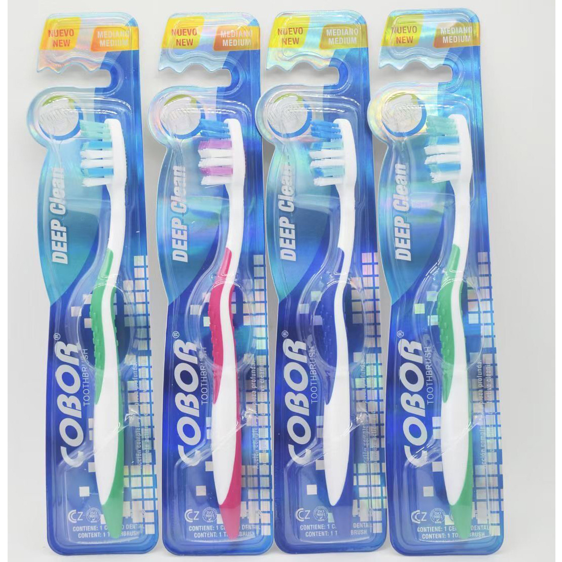 Cross-Border Medium Hair Toothbrush Cobor Foreign Trade English Export Toothbrush Adult Toothbrush Factory Supply