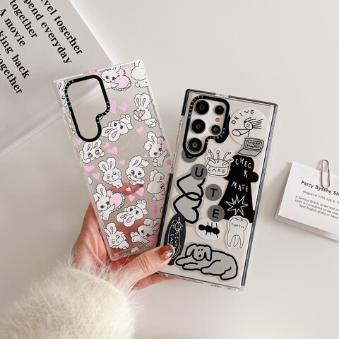 Cartoon Cute Rabbit Cartoon Silicone TPU Transparent Clear S23, S23 Plus, S23 Ultra, S22, S22 Plus, S22 Ultra, S21, S21 Plus