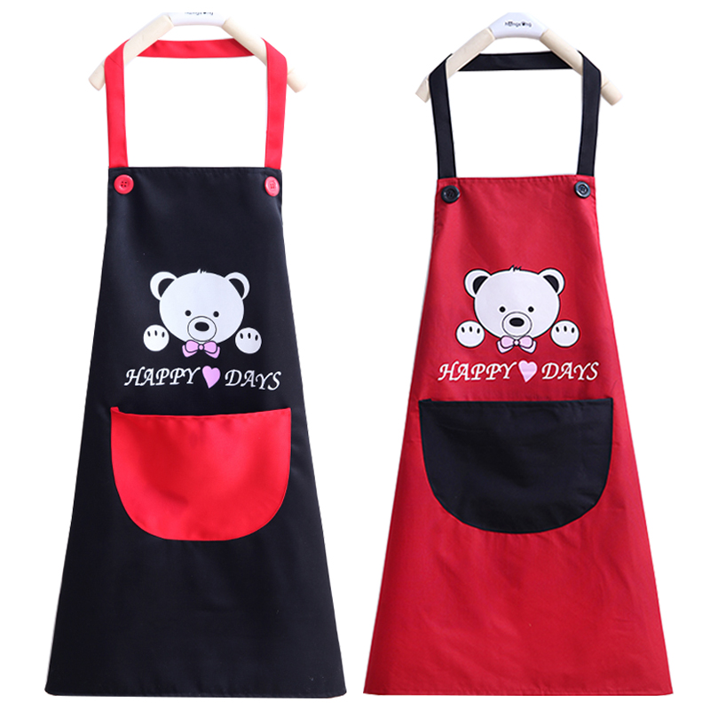 Waterproof and Oil-Proof Kitchen Apron Cute Pattern Korean Fashion Men and Women Adult Work Apron