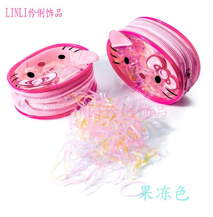 Korean Hair Accessories Disposable Rubber Band Headband Female Children's Hair Band Does Not Hurt Hair Black Color High Elasticity Not Easy to Break