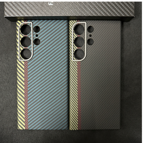 Genuine Carbon Fiber Two Tone Slim Fit High End Premium S23, S23 Plus, S23 Ultra Samsung Phone Case