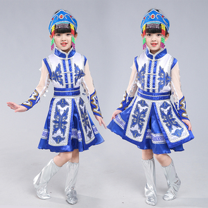 新款少数民族少儿童蒙古演出服幼儿园蒙族舞蹈六一表演服装男女童