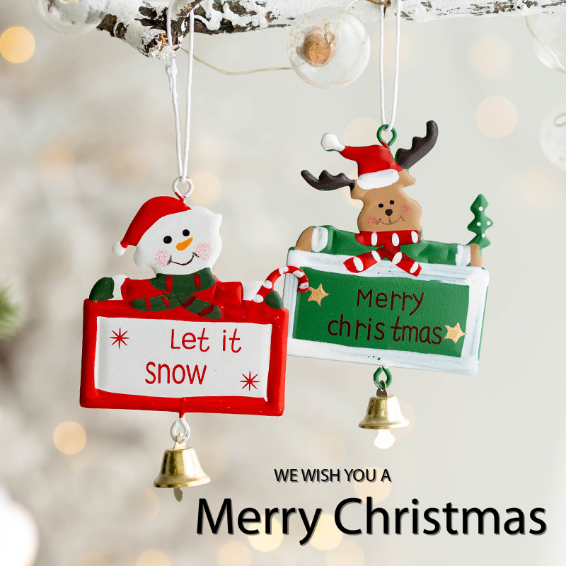 new cross-border cistmas decoration small pendant old elk snowman cistmas supplies diy letters iron cistmas