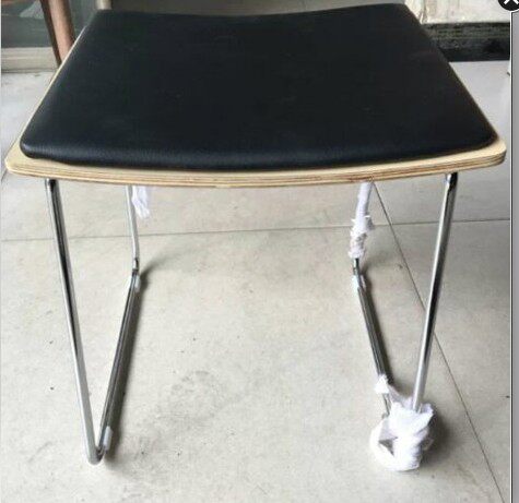 เก้าอี้ 肯德基麦当劳同款实心无靠背软包曲木椅 餐厅酒店吧凳瓦片快餐椅  