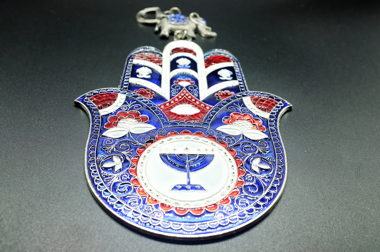 (Moonlight Market) Israel Original Single Fatima Blue Eyes Car Ornaments | Middle East Turkey Lucky Tree Elephant