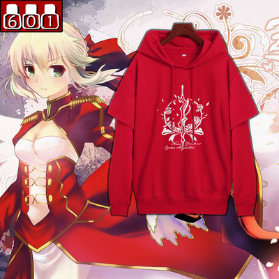 标题优化:Fate周边尼禄红Saber卫衣动漫长袖T恤fgo二次元衣服秋冬季假两件
