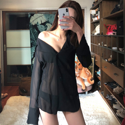 2018新款性感夜店衬衫女 修身诱惑长袖百搭开衫上衣居家服中长款-淘宝网 2018新款性感夜店衬衫女 修身诱惑长袖百搭开衫上衣居家服中长款-淘宝网
