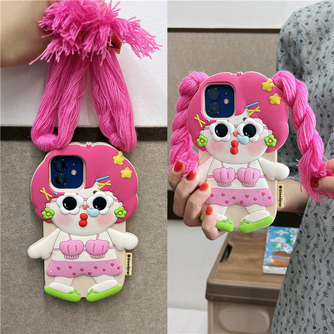 Funny 3D Cartoon Cute Girls 15, 14, 13, 12, 11 iPhone Case