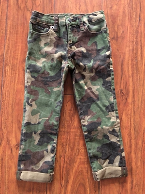 RRL RL 18 男童闪电纹水洗修身弹力迷彩牛仔裤 按扣原单