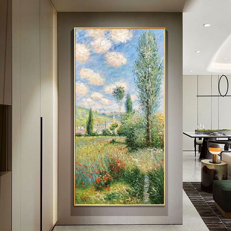 World-Famous Painting Monet Handmade Painting Aisle Corridor Landscape Painting Impressionist Entrance Hanging Painting