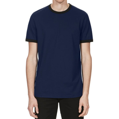 英伦小麦 M3519 RINGER TEE FRENCH NAVY 男士复古拼色 深蓝短袖