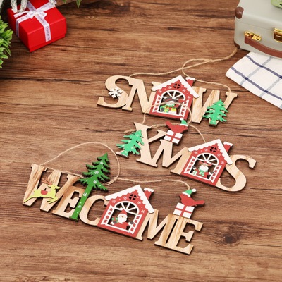 beicai cistmas decoration old man wooden english listing welcome to window hotel household shop decoration