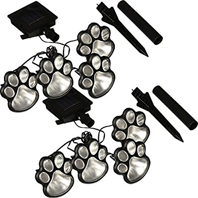 Solar the Print of Cat's Paw Bear Footprints Lighting Chain Outdoor Deck Light Garden Yard Lawn 4led String Decoration Underground Lamp