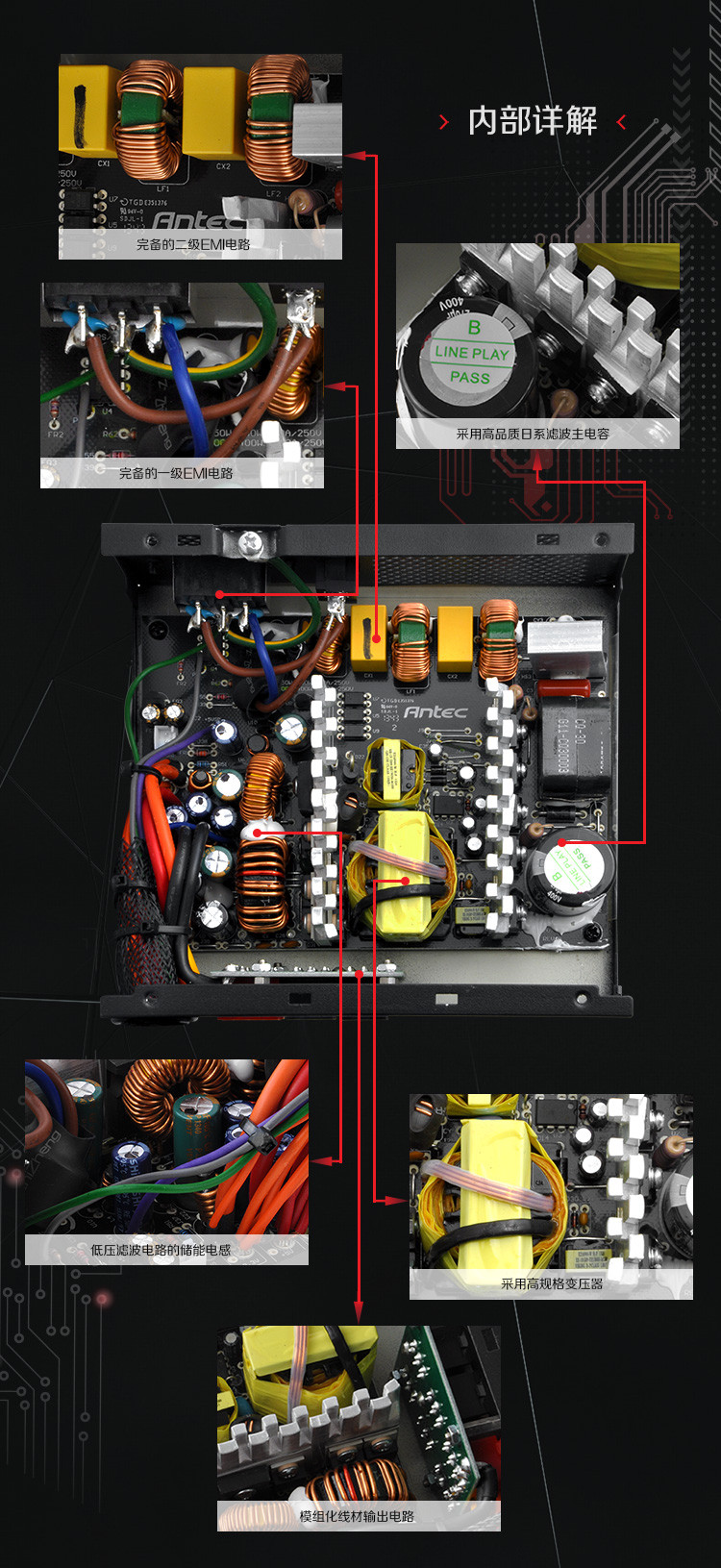 antec/安钛克 neo eco 650m 额定650w ne650m 电源 模组台机电源