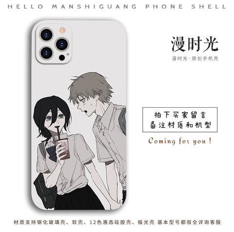 Chainsaw Man Manga Collage Black & White Silicone iPhone Case