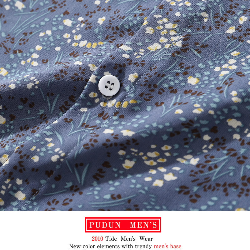 Spring and autumn new style retro Hong Kong-flavored floral shirt, female western style, Japanese drape design, full printed male long-sleeved shirt