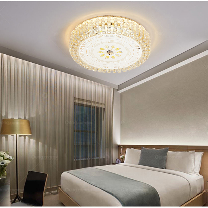 European-Style Ceiling Lamp Led Bedroom Light round Living Room Crystal Lamp Modern Minimalist Room Lamp Balcony Aisle Lamps