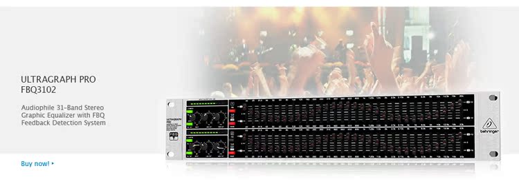 behringer/百灵达 31段立体声图形均衡器 fbq3102 带反馈