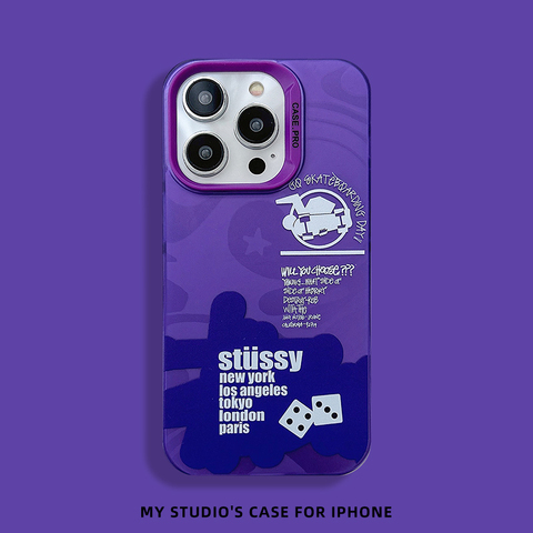 Stussy Teal Graffiti Neon Accent iPhone Case