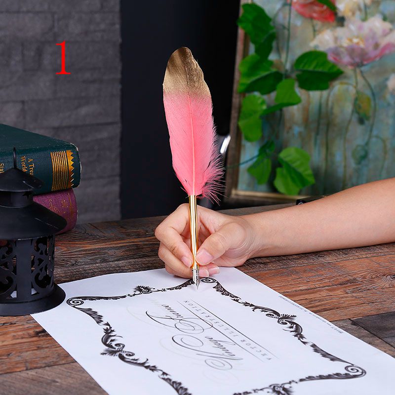 European-Style Simple Retro Feather Pen Dipped in Water Pen Personalized Creative Birthday Gift Valentine's Day Gift