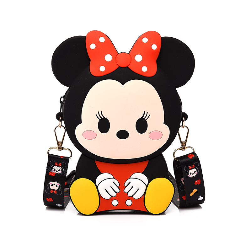 Large Cartoon Minnie Mickey Silicone Phone Bag Women's New Korean Style Cute Coin Purse Soft and Adorable Girl's Crossbody Bag