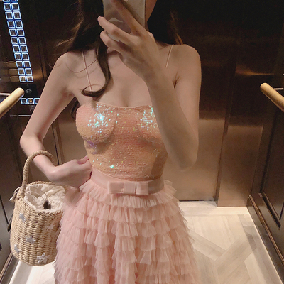 bear熊熊屋新款潮流女装原创修身亮片性感细肩吊带露背短裙连衣裙-淘宝网