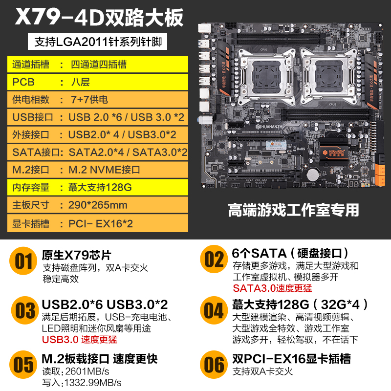 gold medal x79 double main board cpu suit 2011 needles studio games open to strong e5 2680v2