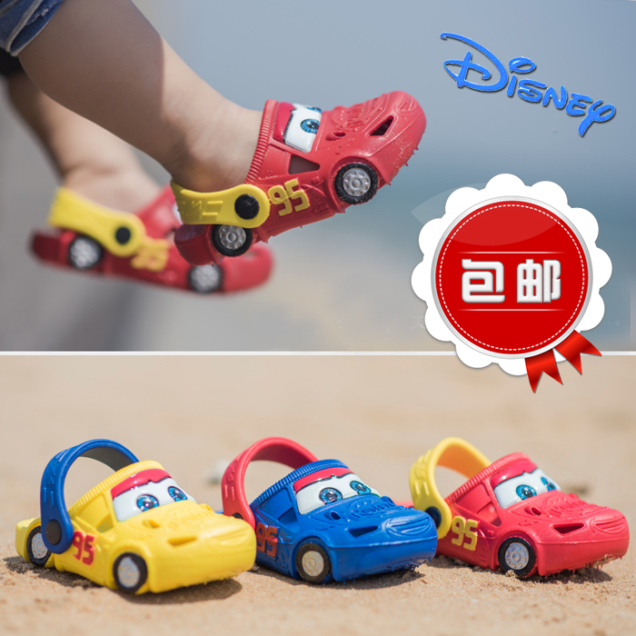 迪士尼男童汽車總動員小兒童寶寶夏季涼鞋拖鞋防滑洞洞鞋童鞋