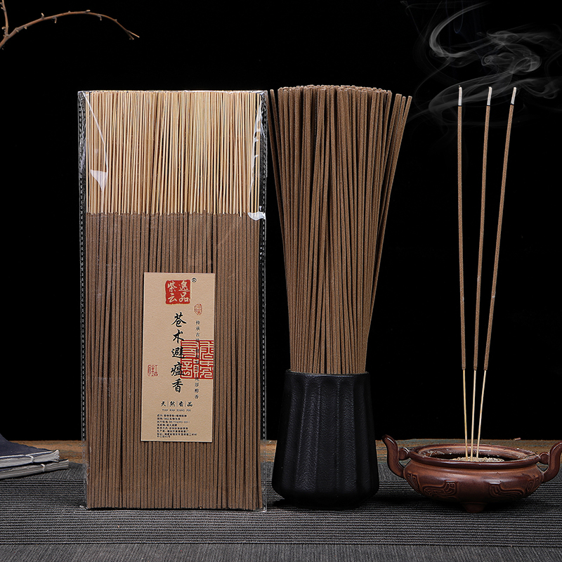 Natural Atractylodes Bamboo Stick Incense Household Epidemic Prevention Buddha Worshiping Incense Incense Tibetan Incense Worship Incense Argy Wormwood Health Care Fragrance Incense