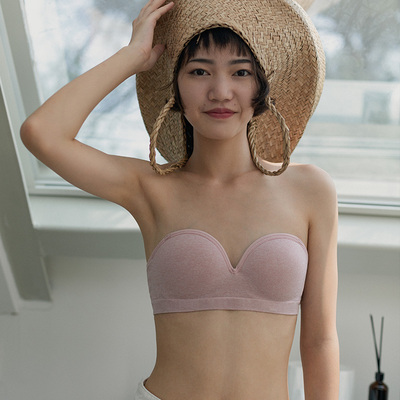 靴下物内衣女半杯无肩带聚拢无钢圈防滑薄款上托文胸女石墨烯材质-淘宝网