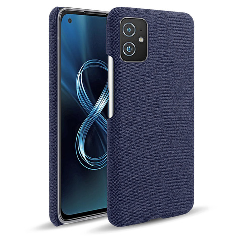 Blue — Zenfone 9 Canvas Synthetic Leather Minimal Phone Case