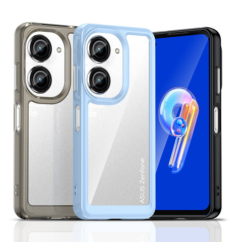 Shockproof Zenfone 9 Transparent Clear Colorful Hard Soft Minimal Phone Case
